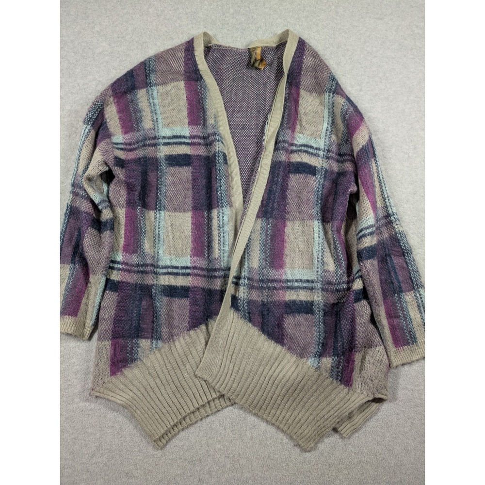 Aratta Silent Journey Women Sweater Medium Cardigan Oversize Ribbed Open Front